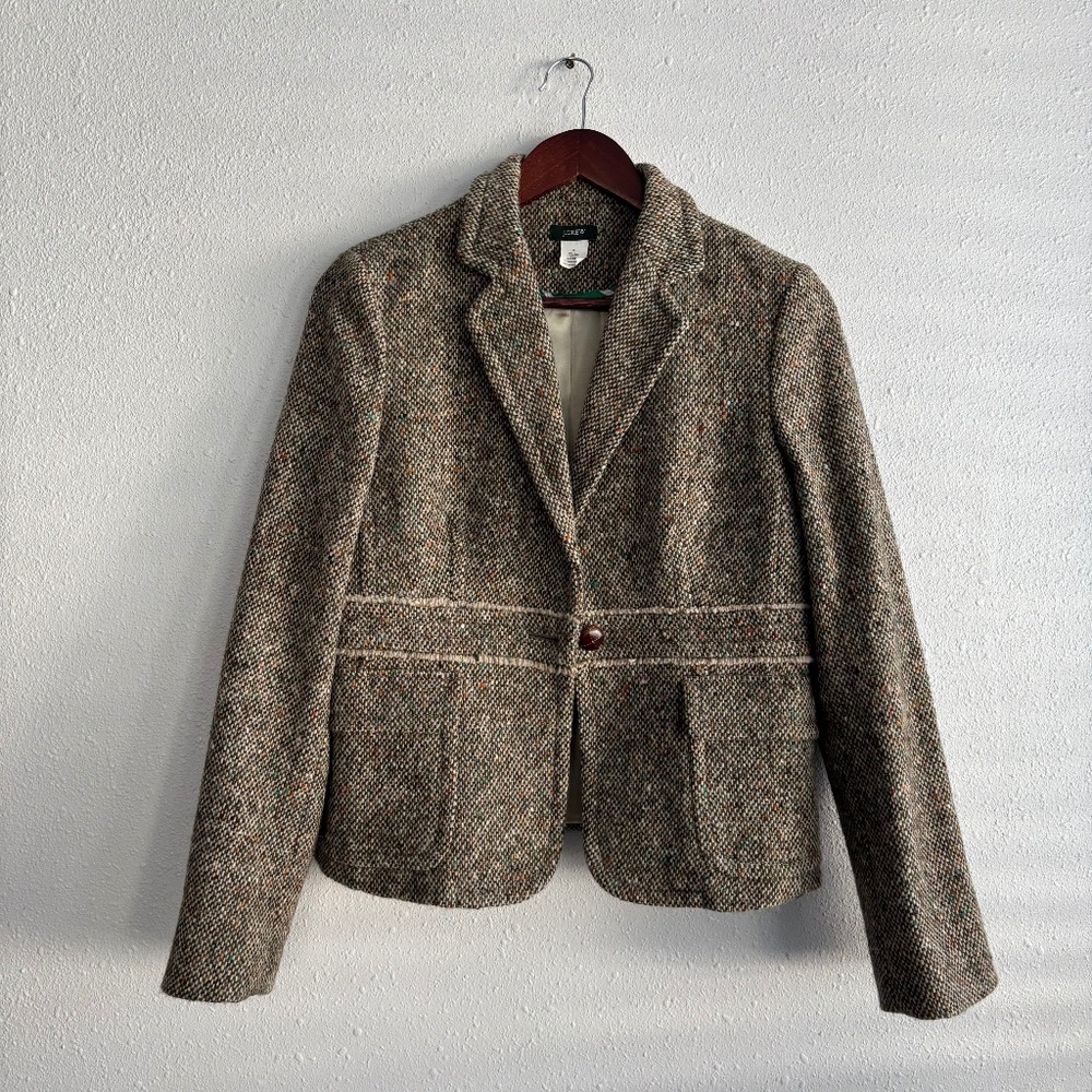 J. Crew Tan Tweed Blazer